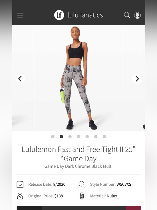lululemon athletica Pants - Lululemon Fast and Free Tight II Game Day Dark Chrome Black Multi